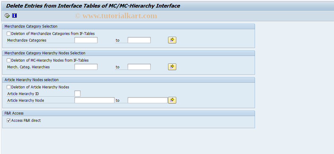 SAP TCode FRE31 - Maintenance of Interface Tables MD4