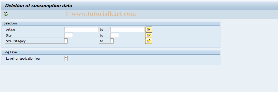 SAP TCode FRE33 - Deletion of Consumption Data