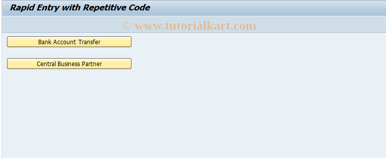 SAP TCode FRFT - Rapid Entry with Repetitive Code