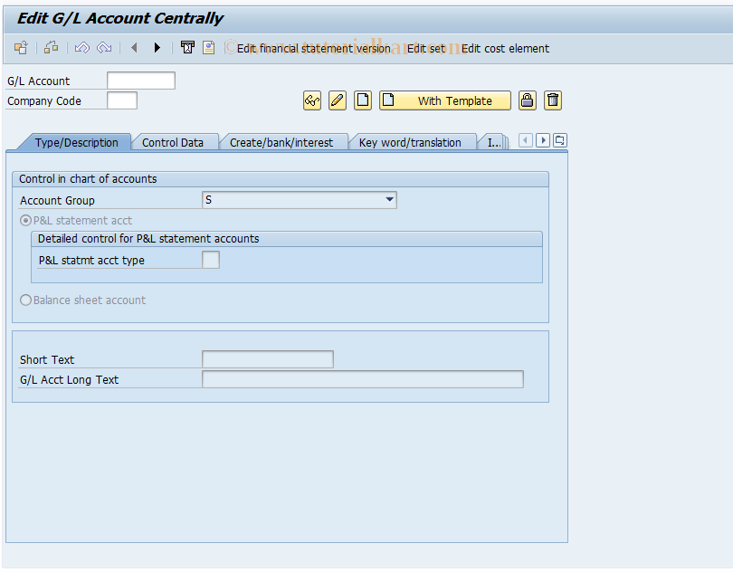 SAP TCode FS02 - Change Master Record