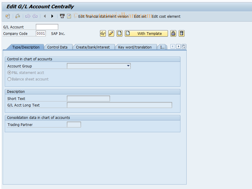 SAP TCode FS03 - Display Master Record