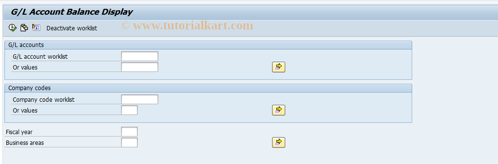 SAP TCode FS10NA - Display Balances