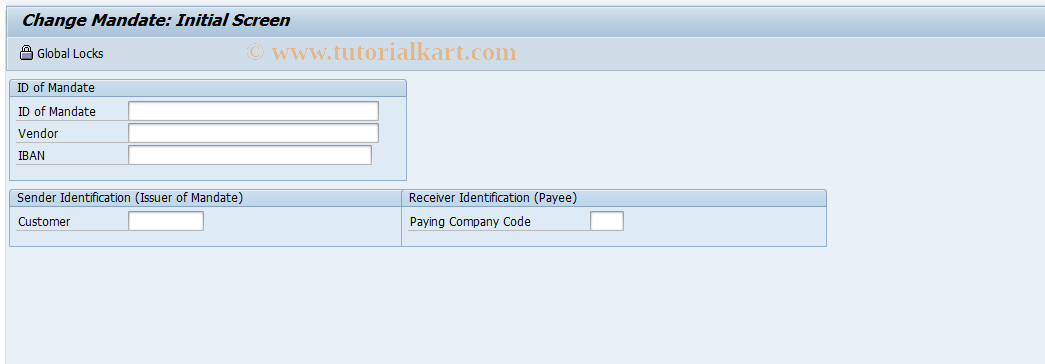 SAP TCode FSEPA_M2 - SEPA: Change Mandate