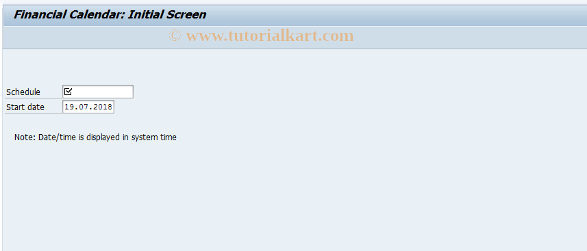 SAP TCode FSF1 - Financial Calendar