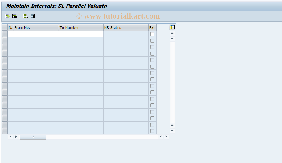 SAP TCode FSL_VALU_NR - Number Range Maintenance : SL Valuation
