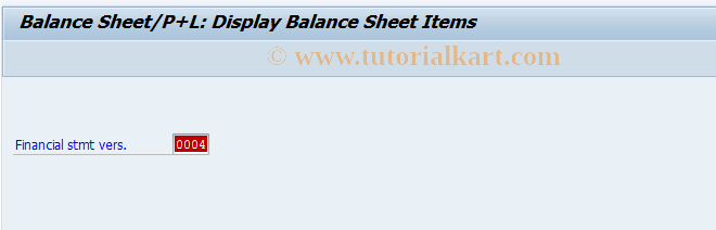 SAP TCode FSO3 - Display Finan.Statement Vers. (Old)