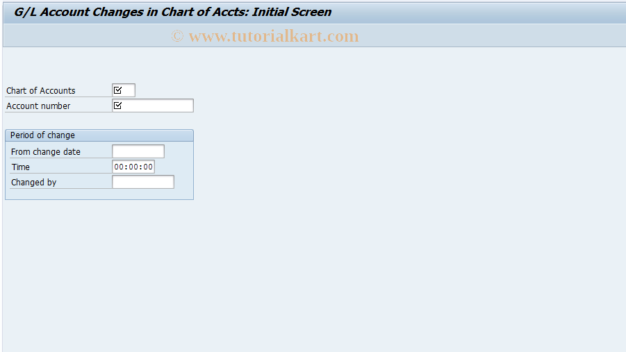 SAP TCode FSP4 - G/L Account Changes in Chart/Accounts