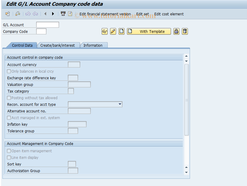 SAP TCode FSS2 - Change Master Record in Company Code