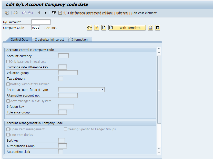 SAP TCode FSS3 - Display Master Record in Comp.Code