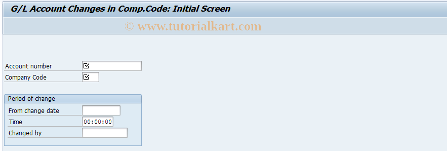 SAP TCode FSS4 - G/L Account Changes in Company Code