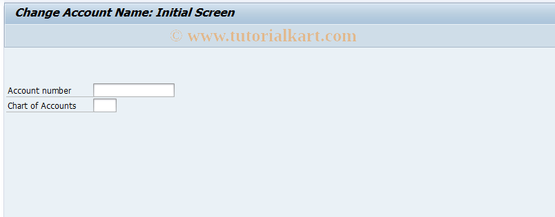 SAP TCode FST2 - Maintain Account Name