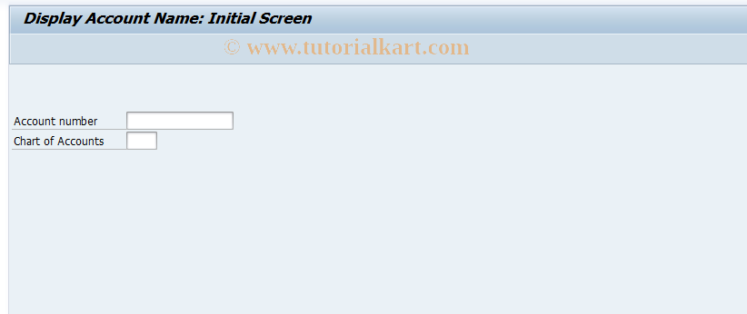 SAP TCode FST3 - Display Account Name