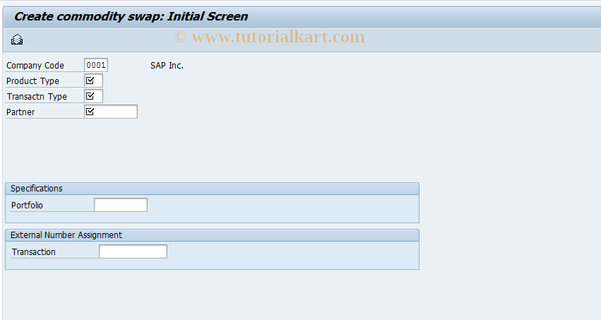 SAP TCode FTRCOMS01 - Create Commodity Swap