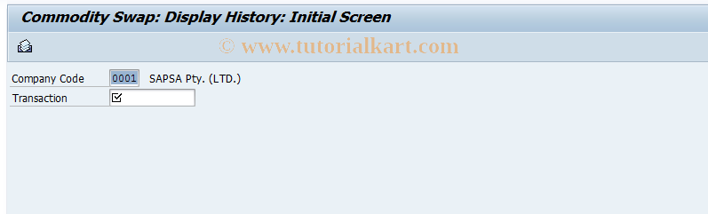 SAP TCode FTRCOMS07 - Commodity Swap: Display History