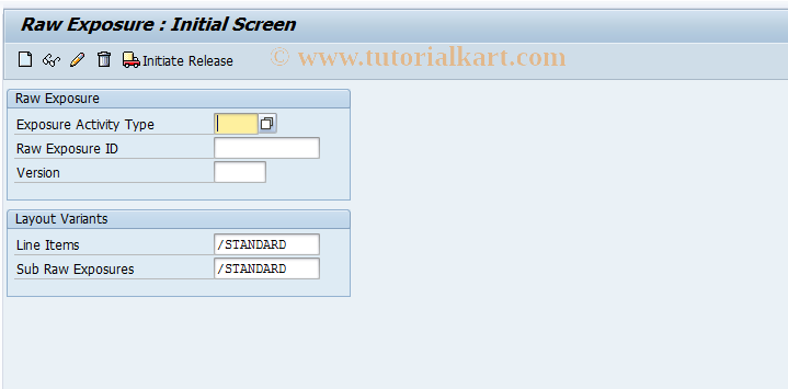 SAP TCode FTREX1 - Raw Exposure Maintenance