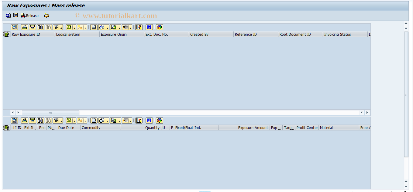 SAP TCode FTREX5 - Mass Release for Raw Exposures
