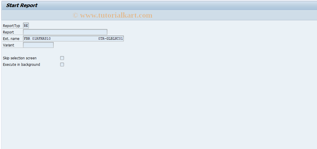 SAP TCode FTRSL - G/L Account Balances