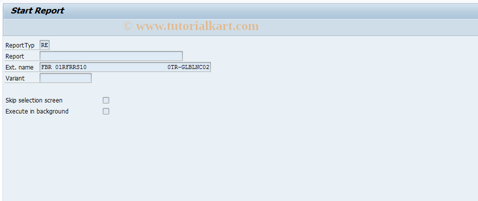 SAP TCode FTRSLK - Expense Account Balances