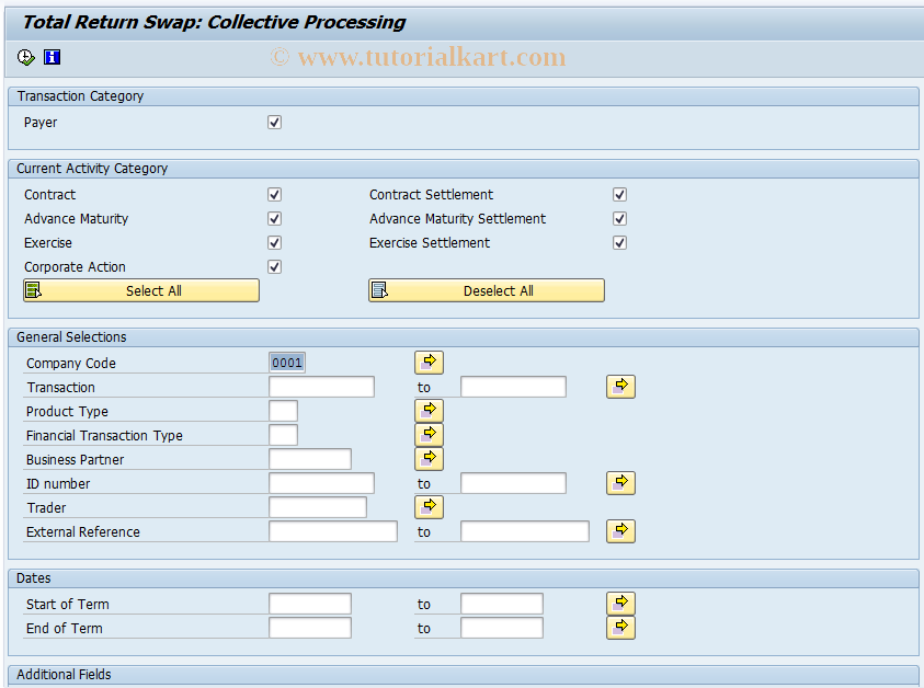 SAP TCode FTRTRES00 - Collective Processing of TRES