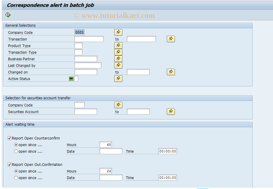 SAP TCode FTR_ALRT_BTCH - CO Alert in batch mode