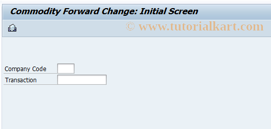 SAP TCode FTR_CTY02 - Change Commodity Forward