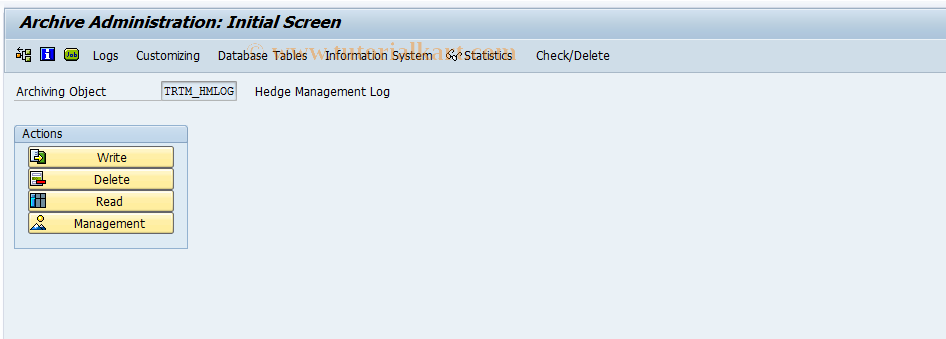 SAP TCode FTR_HMLOG_ARCH_W - E-HA Log: Create Archive