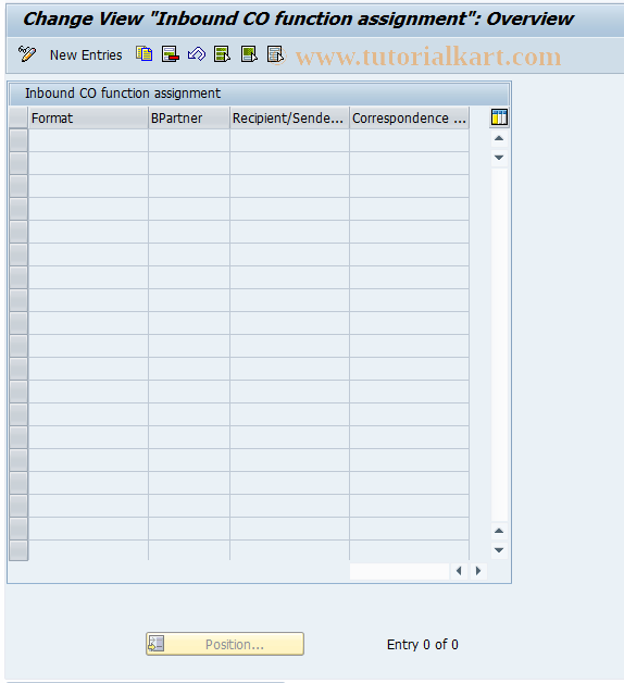 SAP TCode FTR_INB_FUNC - Assign inbound function to partner