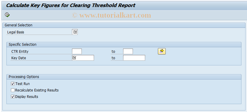 SAP TCode FTR_THRESHOLD_CALC - Calculate Key Figures for CTR