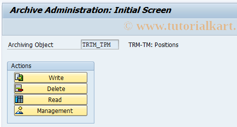 SAP TCode FTR_TRTM_TPM_ARCH - Archiving of Treasury Positions