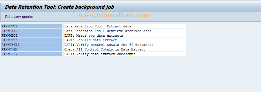 SAP TCode FTWI - Create background job