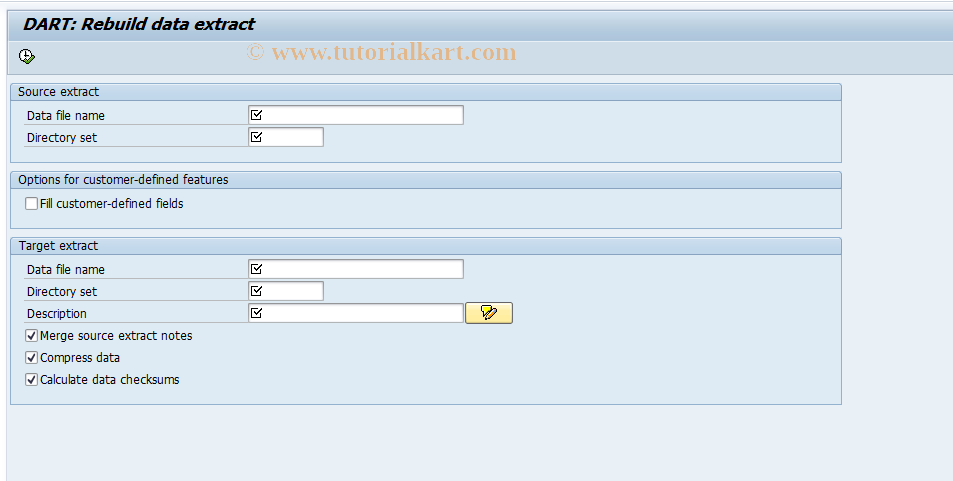 SAP TCode FTWM - Rebuild data extract