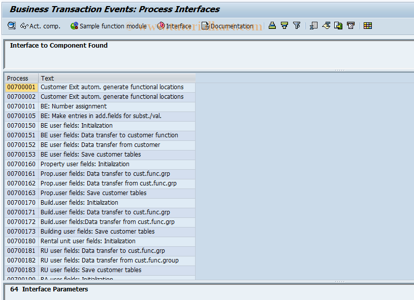 SAP TCode FVBTEP - BTE Process Text Module for RE