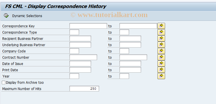 SAP TCode FVD_CORR_HISTORY - Display Correspondence History
