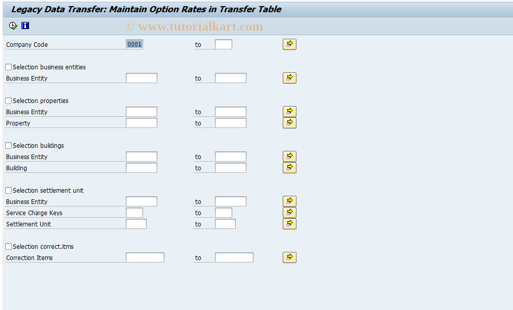 SAP TCode FVOE - Edit Transfer Table. Opt.Rates