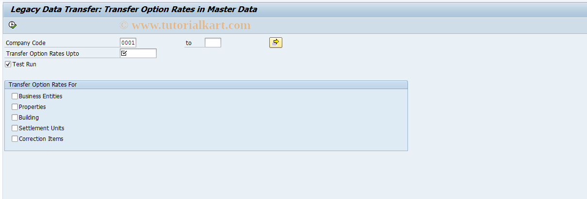 SAP TCode FVOP - Transfer Opt.Rates to  Production System
