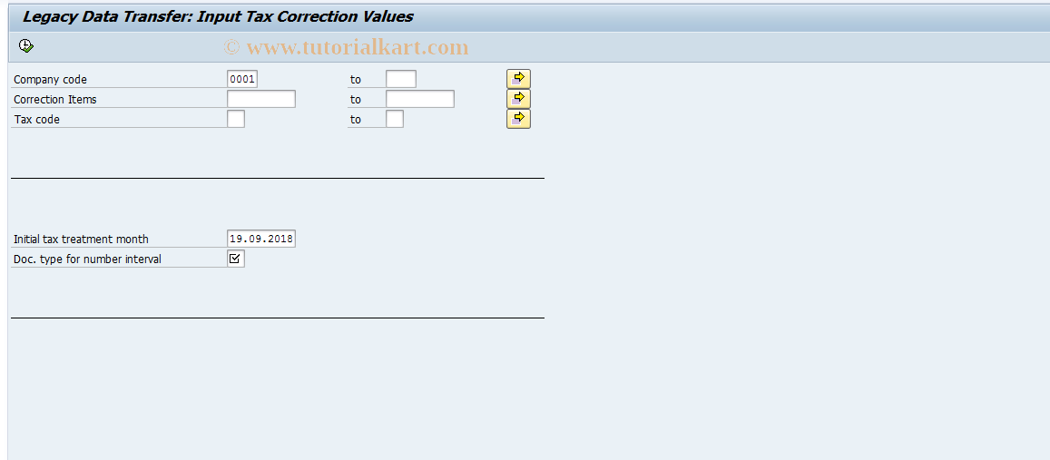SAP TCode FVVC - Transfer input tax correct.values