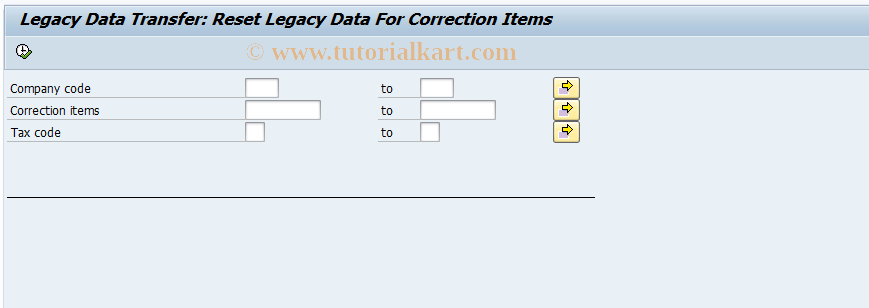 SAP TCode FVVD - Lgcy Data Reset Inp.Tax.Correct. Valuation 