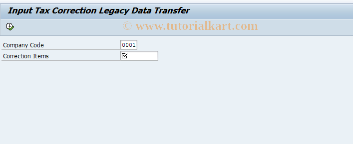 SAP TCode FVVE - Data Transfer Input Tax Correction