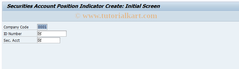SAP TCode FW22A - Create Sec. Account Position Indicators