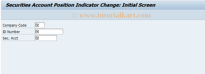 SAP TCode FW23A - Change Sec. Account Position Indicators