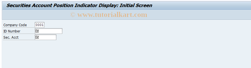 SAP TCode FW24A - Display Sec.Account Position Indicators