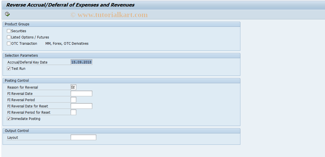 SAP TCode FWAS - Reverse accrual/deferral