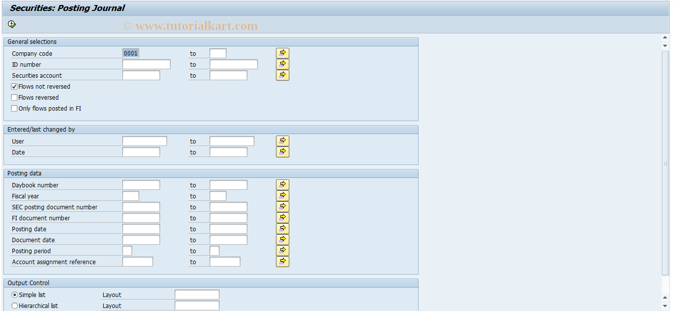 SAP TCode FWBJ - Posting journal