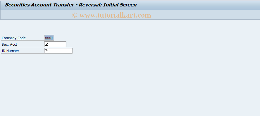 SAP TCode FWDS - Reverse Securities Account Transfer