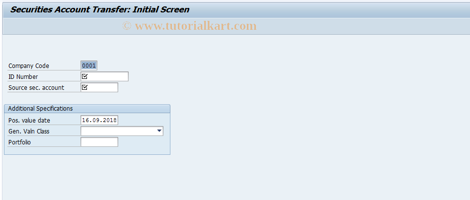 SAP TCode FWDU - Securities Transfer