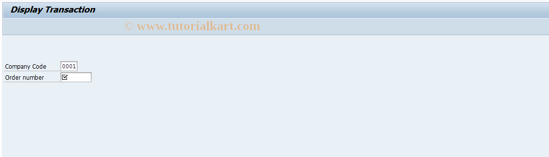 SAP TCode FWOG - Display transaction