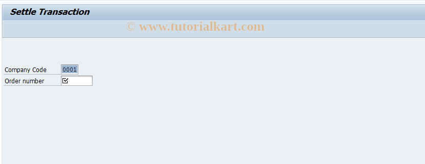 SAP TCode FWOH - Settle transaction