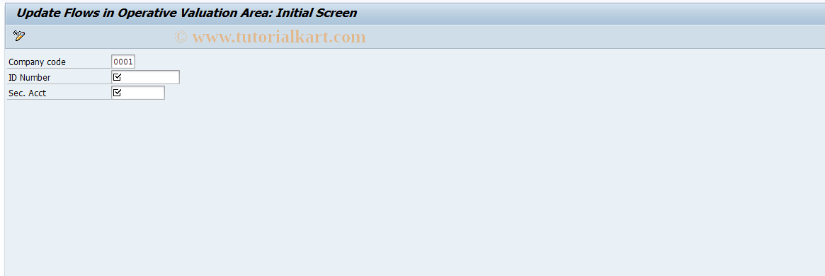 SAP TCode FWOP - Update Flows from Oper. Valn Area