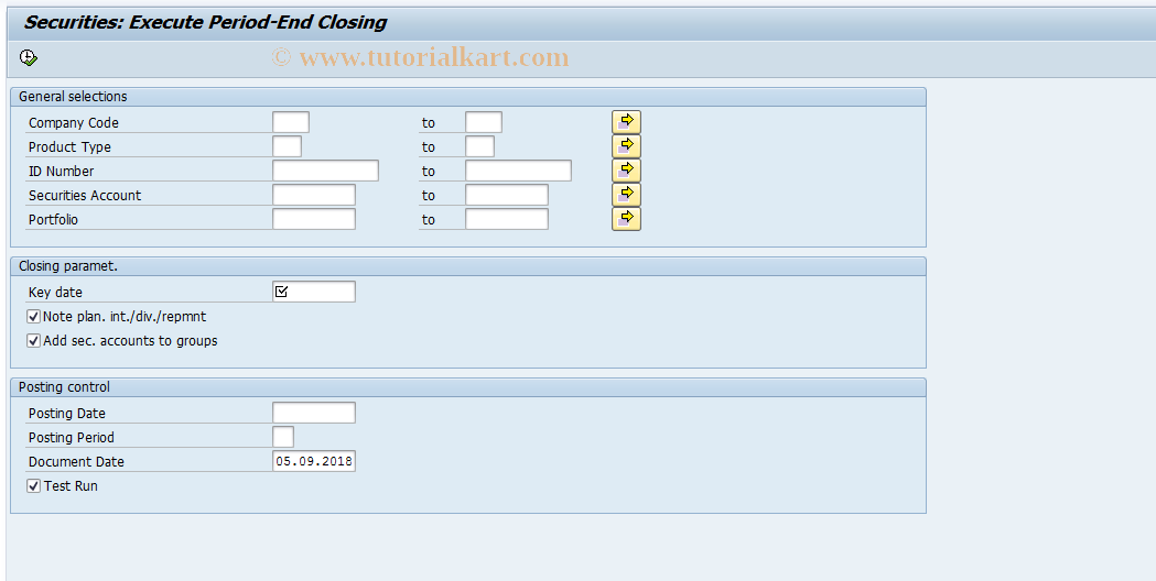 SAP TCode FWPA_EMERGENCY - Old Period-End Closing - Emergencies