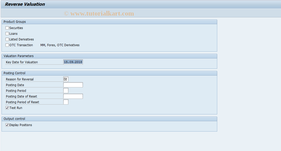 SAP TCode FWSS - Reverse Rate/Price Valuation